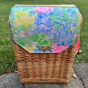 Colorful Wicker Basket Bag